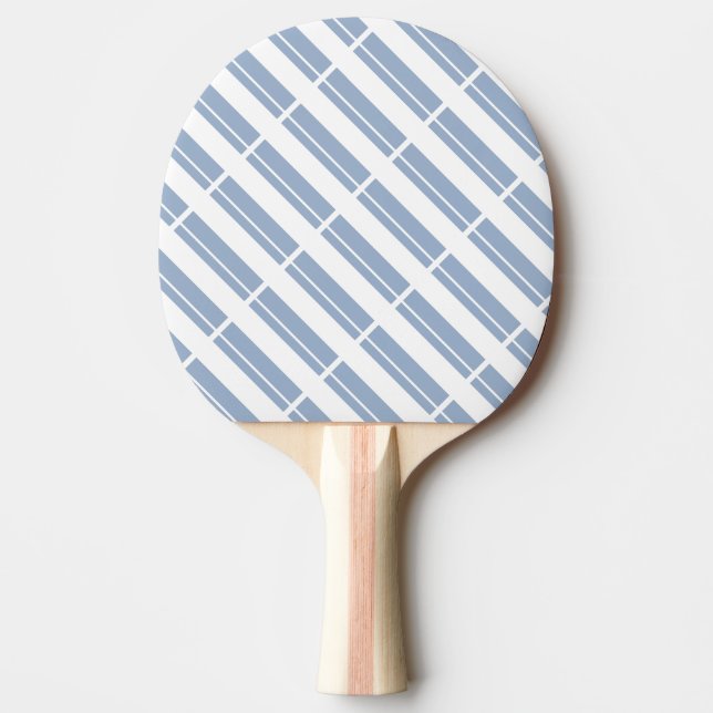 Raquette de Ping Pong rayée bleu et blanc (Devant)