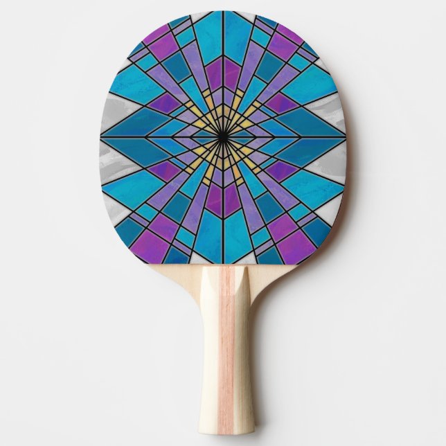 Raquette De Ping Pong Rayon en verre de teint bleu et violet (Devant)