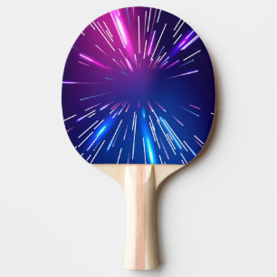 Raquette De Ping Pong Rayons lumineux vifs bleu rose