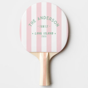 Raquette De Ping Pong Rayure et nom de famille Rose Chuchotement Bord de