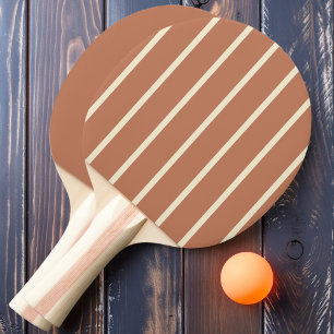 Raquette De Ping Pong Rayure et Uni Rose Pâle