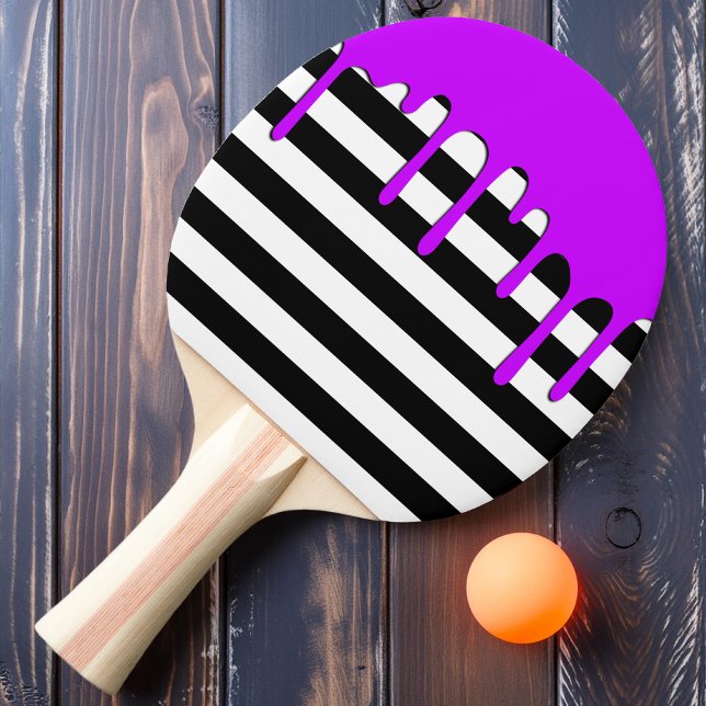 Raquette De Ping Pong Rayure hantée goutte violette (Créateur téléchargé)
