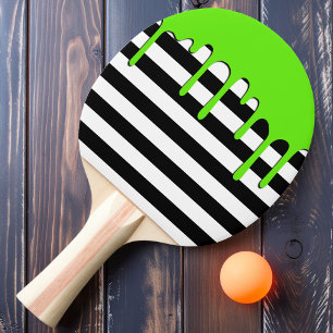 Raquette De Ping Pong Rayure hantée verte qui goutte