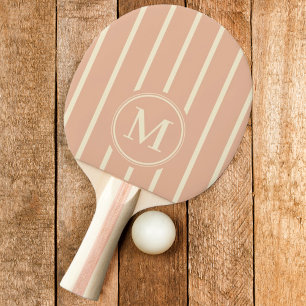Raquette De Ping Pong Rayure Monogram couleur pêche douce