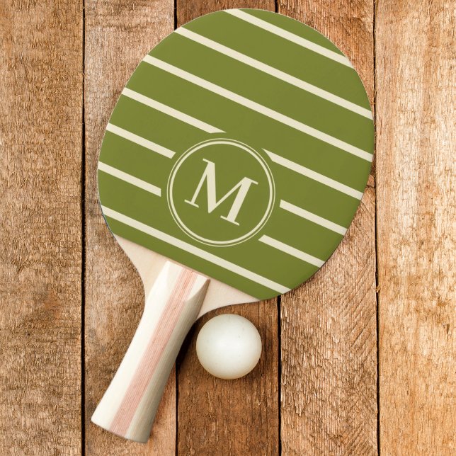 Raquette De Ping Pong Rayure Monogram Vert Saule (Créateur téléchargé)
