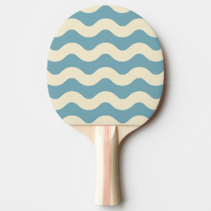 Raquette De Ping Pong Rayure ondulée Aqua chaud de l'après-midi Couleur