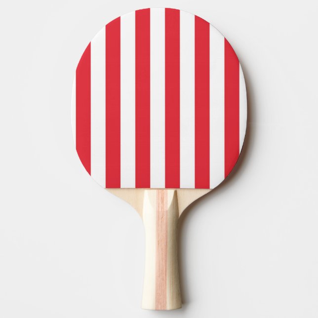 Raquette de Ping Pong Rayure Rouge & Blanche (Devant)