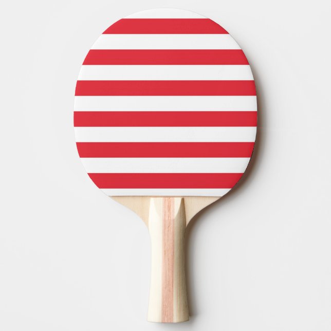 Raquette de Ping Pong Rayure Rouge & Blanche (Devant)