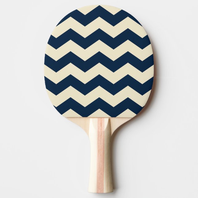 Raquette De Ping Pong Rayure Zigzag Bleu Profond Marin (Devant)