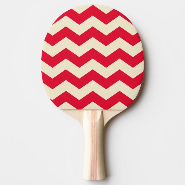 Raquette De Ping Pong Rayure Zigzag Cueillette des Cerises Couleur Rose (Devant)