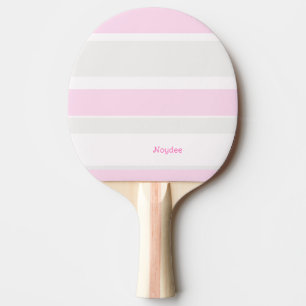 Raquette De Ping Pong Rayures asymétriques Gris Rose Blanc