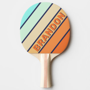 Raquette De Ping Pong Rayures Audacieuses de Style Rétro Vintage avec No