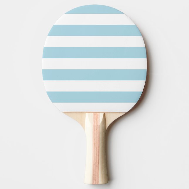 Raquette De Ping Pong Rayures Bleu Clair et Blanc (Devant)