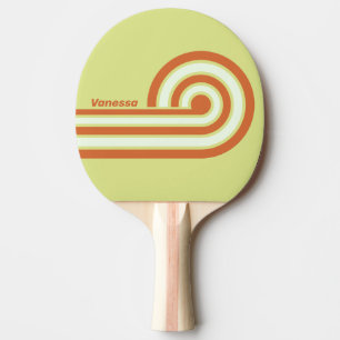 Raquette De Ping Pong Rayures bouclées de cactus de désert rétro avec no