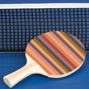 Raquette De Ping Pong Rayures d'aquarelle du coucher de soleil