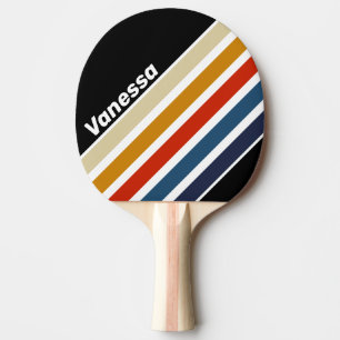 Raquette De Ping Pong Rayures en angle arc-en-ciel de glace rétro avec n