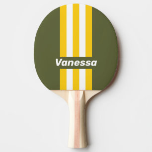 Raquette De Ping Pong Rayures épinglées nostalgiques au miel vert avec n