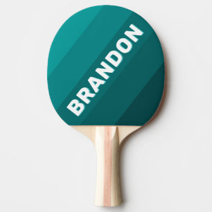 Raquette De Ping Pong Rayures gras Aqua Fade avec nom