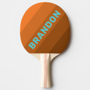 Raquette De Ping Pong Rayures gras sarcelle du désert avec nom
