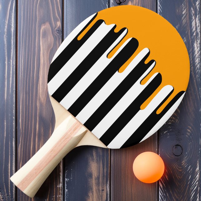 Raquette De Ping Pong Rayures hantées Goutte orange (Créateur téléchargé)