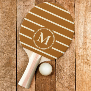 Raquette De Ping Pong Rayures Monogramme Couleur Sable Brûlé