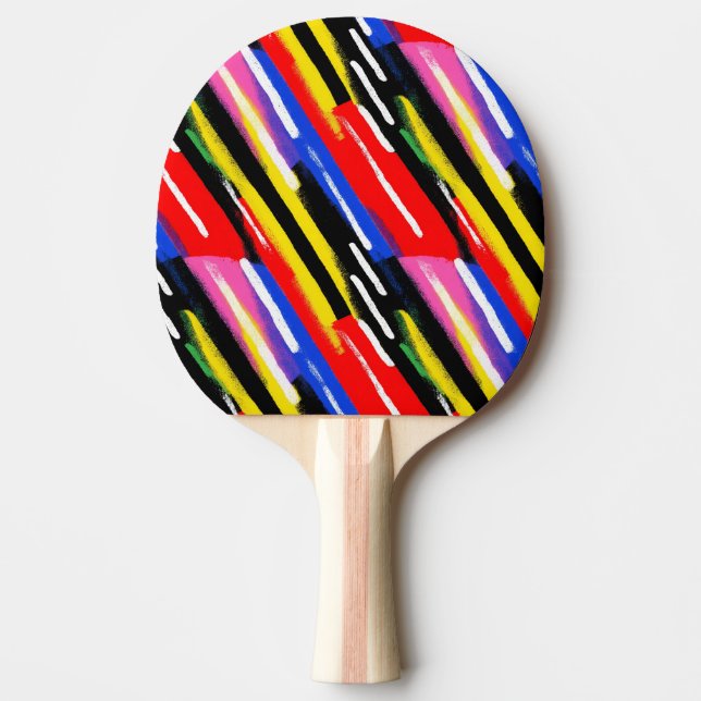 Raquette De Ping Pong Rayures Rétro Électriques (Devant)