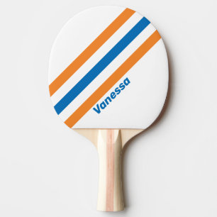 Raquette De Ping Pong Rayures Rétro New Amsterdam avec Nom