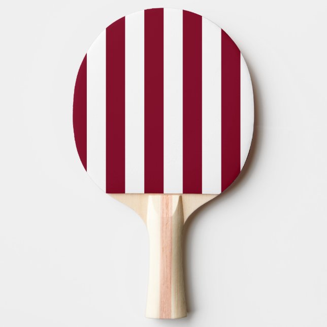 Raquette De Ping Pong Rayures verticales bordeaux et blanc (Devant)