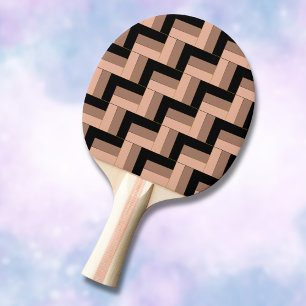 Raquette De Ping Pong Rectangles géométriques Brown Mocha Noir
