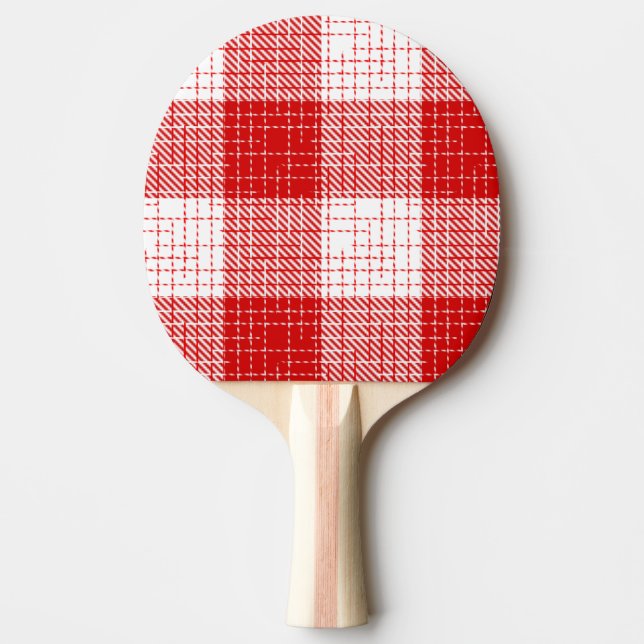 Raquette De Ping Pong Red and White Bold Checkered Plaid Design  (Devant)