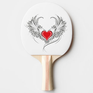 Raquette De Ping Pong Red Angel Coeur avec ailes