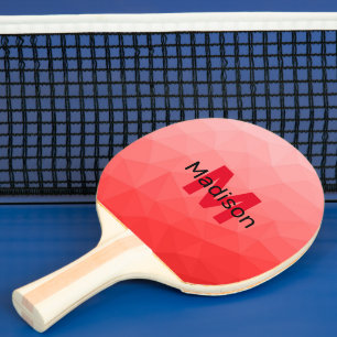 Raquette De Ping Pong Red gradient geometric mesh pattern Monogram