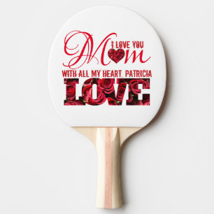 Raquette De Ping Pong Red White Girly Chic Elegant Mothers Day