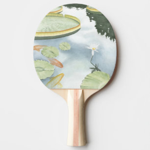 Raquette De Ping Pong Réflexion d'étang de Koi avec des poissons et des