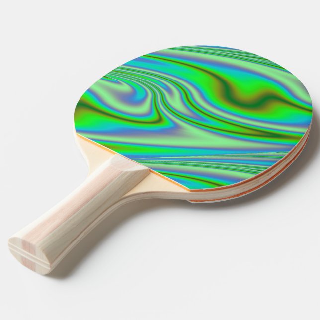 Raquette De Ping Pong Remous abstrait vert (Dos Angle)