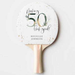 Raquette De Ping Pong Rendre 50 apparence bon vert or botanique Annivers