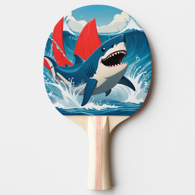 Raquette De Ping Pong Requin dans l'océan  (Devant)