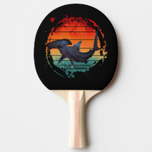 RAQUETTE DE PING PONG REQUIN MARTEAU COUCHER DE SOLEIL VINTAGE