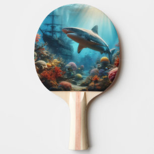 Raquette De Ping Pong Requin tigre côtier/nautique & récif corallien