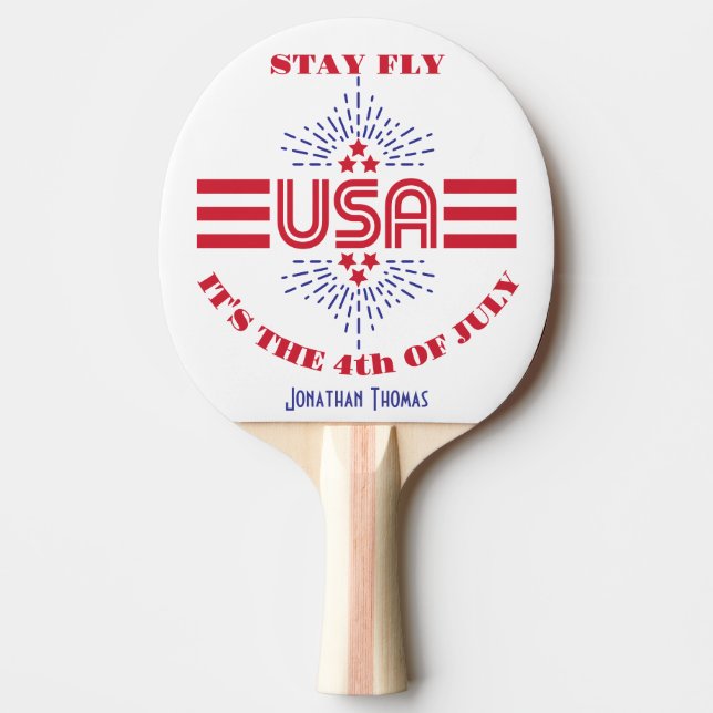Raquette De Ping Pong Reste fly c'est le 4 juillet (Devant)