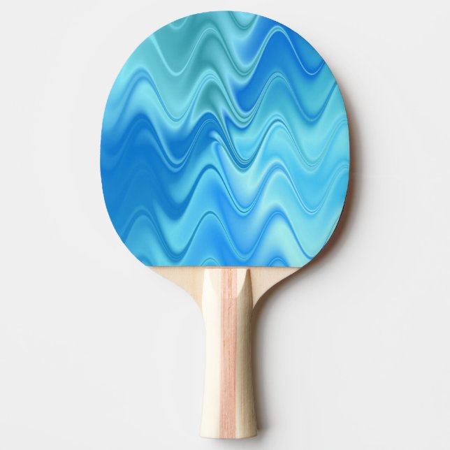 Raquette De Ping Pong Résumé Bleu Ondulé (Devant)