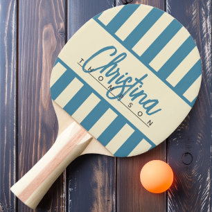 Raquette De Ping Pong Rétro поло Candy rayures Aqua profond Nom