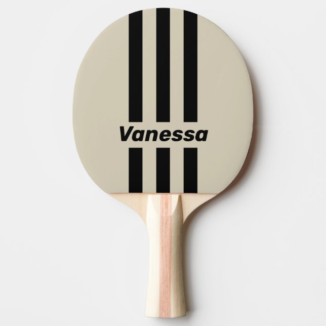 Raquette De Ping Pong Rétro Alabaster Trois Bandes avec Nom (Devant)