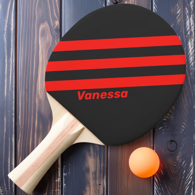 Raquette De Ping Pong Rétro Dark Trois Bandes avec Nom (Créateur téléchargé)