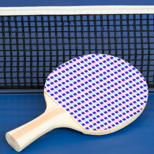 Raquette De Ping Pong rétro électrique rayé bleu & violet