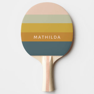 Raquette De Ping Pong Rétro Géométrique Bloc de Couleurs Pastel Personna