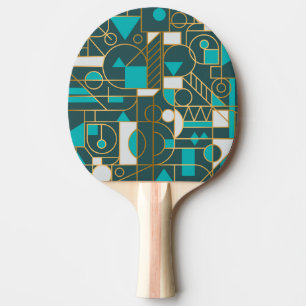 Raquette De Ping Pong Retro géométrique : Poster minimaliste.