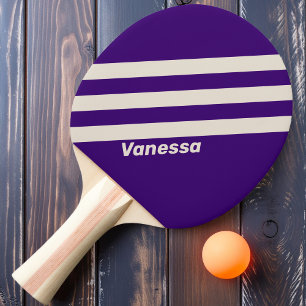 Raquette De Ping Pong Retro Grain de Raisin Trois Bandes avec Nom