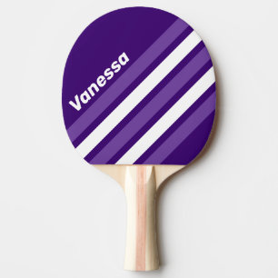 Raquette De Ping Pong Rétro Grapevine Grove Rayures Angulaires avec Nom
