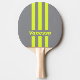 Raquette De Ping Pong Rétro HI VIS Bandes à trois broches avec nom